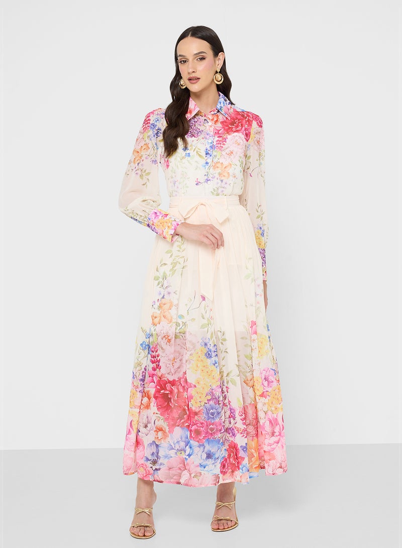 خزانة طقم بلوزة وتنورة بطبعة زهور - Image 5