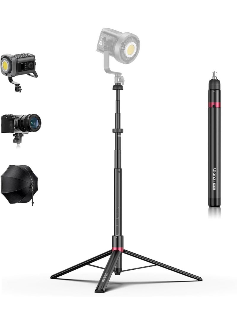 ULANZI AT-05 2M Heavy Duty Foldable Light Stand, 6.56ft Extendable Tripod for Strobe Lights, Webcams, Cameras & Softboxes, Bearable Load up to 5kg - Image 1