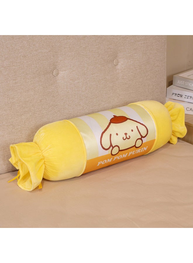 Cartoon Summer Cool Ice Silk Candy Cylindrical Pillow Sleeping Side Sleeping Clip Leg Long Pillow Children's Day Removable And Washable-Specifications:68CM 0.58-Color:Yellow Dog Pillow - Image 1