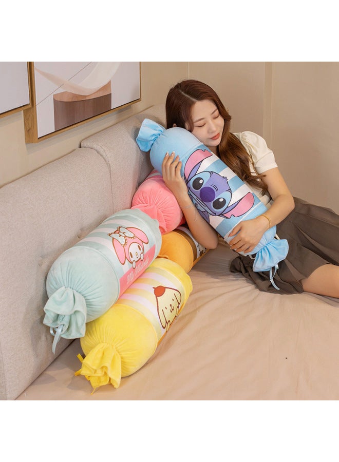 Cartoon Summer Cool Ice Silk Candy Cylindrical Pillow Sleeping Side Sleeping Clip Leg Long Pillow Children's Day Removable And Washable-Specifications:68CM 0.58-Color:Yellow Dog Pillow - Image 4