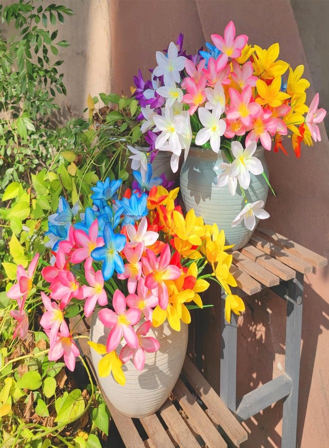 مجموعة أنكي من 12 قطعة من الزهور الاصطناعية الخارجية، زنبق بلاستيكي مقاوم للأشعة فوق البنفسجية، مناسبة لتزيين الحدائق الداخلية والخارجية، الشرفات، النوافذ، المزهريات، أواني الزهور، أو حتى مداخل حفلات الزفاف. - Image 3