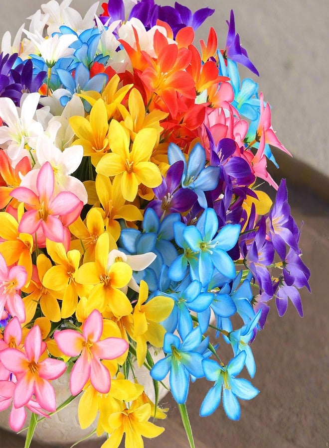 مجموعة أنكي من 12 قطعة من الزهور الاصطناعية الخارجية، زنبق بلاستيكي مقاوم للأشعة فوق البنفسجية، مناسبة لتزيين الحدائق الداخلية والخارجية، الشرفات، النوافذ، المزهريات، أواني الزهور، أو حتى مداخل حفلات الزفاف. - Image 2