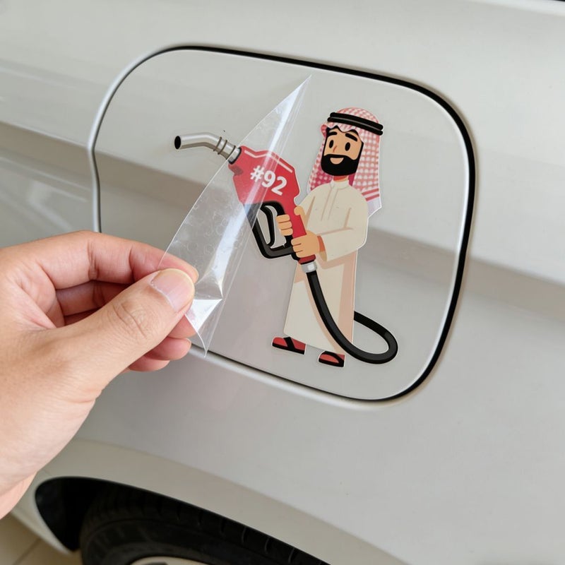 Cartoon Car Fuel Tank Cap Sticker - Image 2