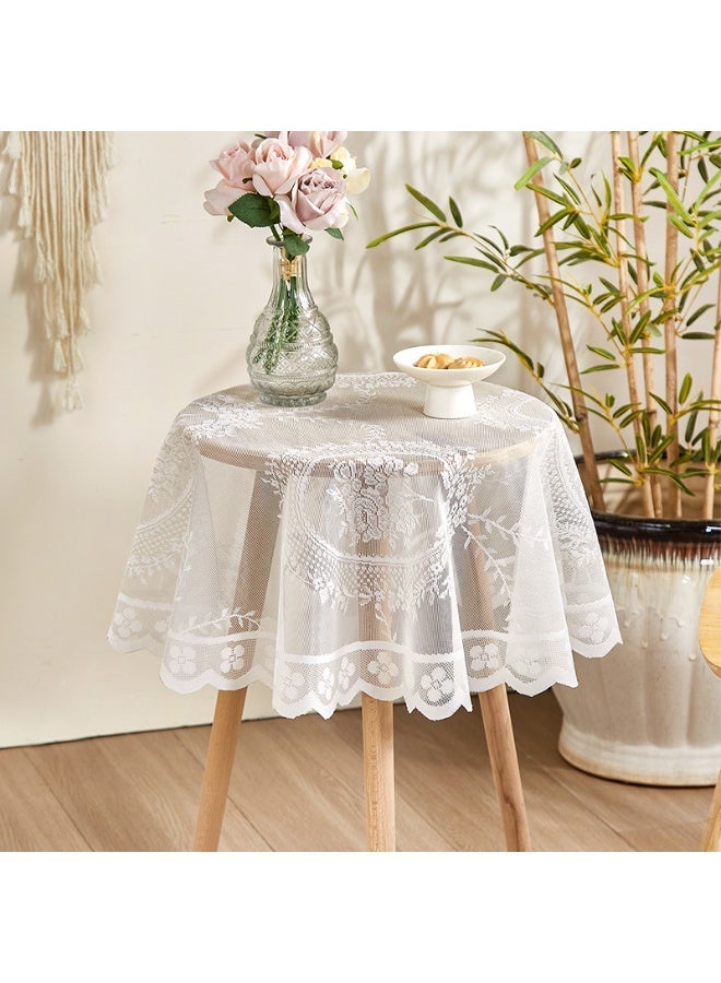 Hollow Lace Round Tablecloth Multiple Sizes Decor Table Cover for Coffee Table Dining Table Home Interior Decor - Image 1