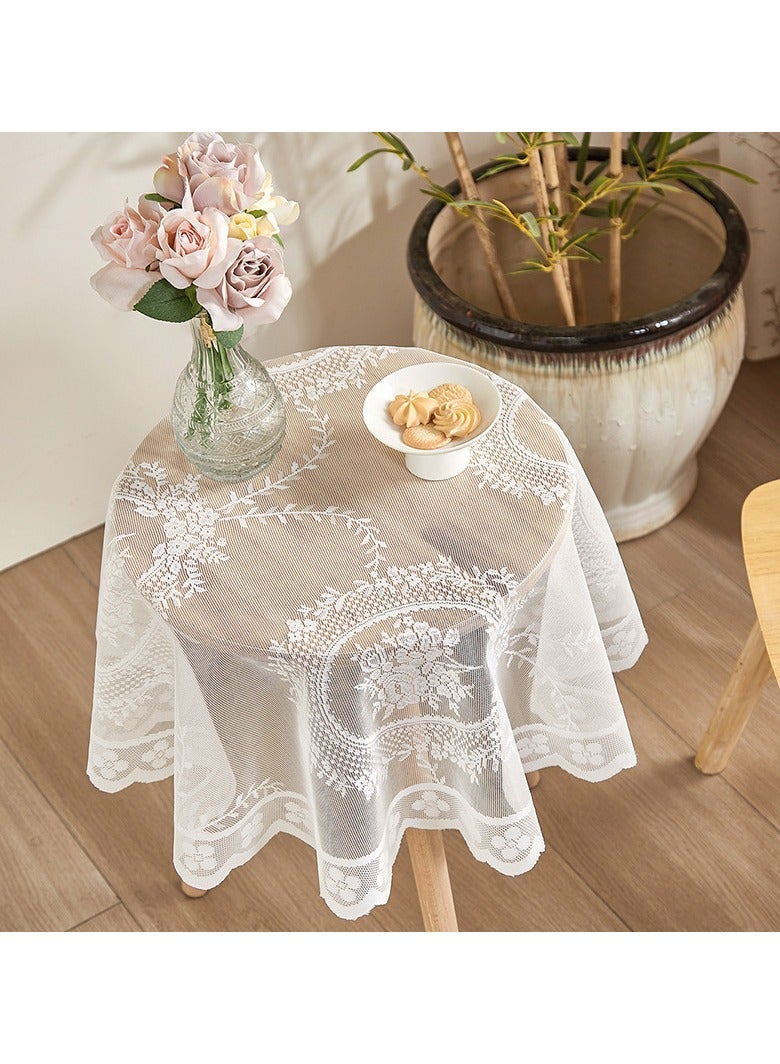 Hollow Lace Round Tablecloth Multiple Sizes Decor Table Cover for Coffee Table Dining Table Home Interior Decor - Image 2