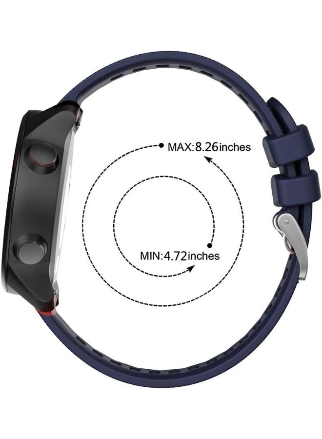 ISABAKE ISABAKE Watch Band for Garmin Forerunner 245 / 245 Music/ Forerunner 645 / 645 Music, Compatible with Garmin Vivoactive 3 / Venu Sq / Vivomove HR, 20mm Soft Silicone Replacement Wristbands (Dark Blue)  - Image 5