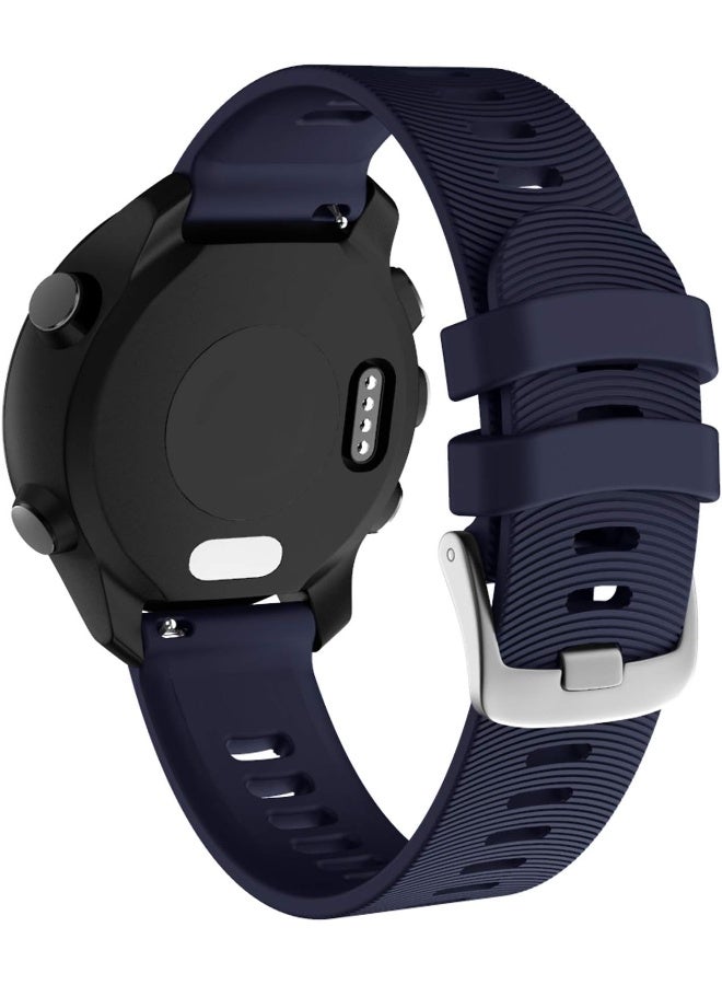 ISABAKE ISABAKE Watch Band for Garmin Forerunner 245 / 245 Music/ Forerunner 645 / 645 Music, Compatible with Garmin Vivoactive 3 / Venu Sq / Vivomove HR, 20mm Soft Silicone Replacement Wristbands (Dark Blue)  - Image 2