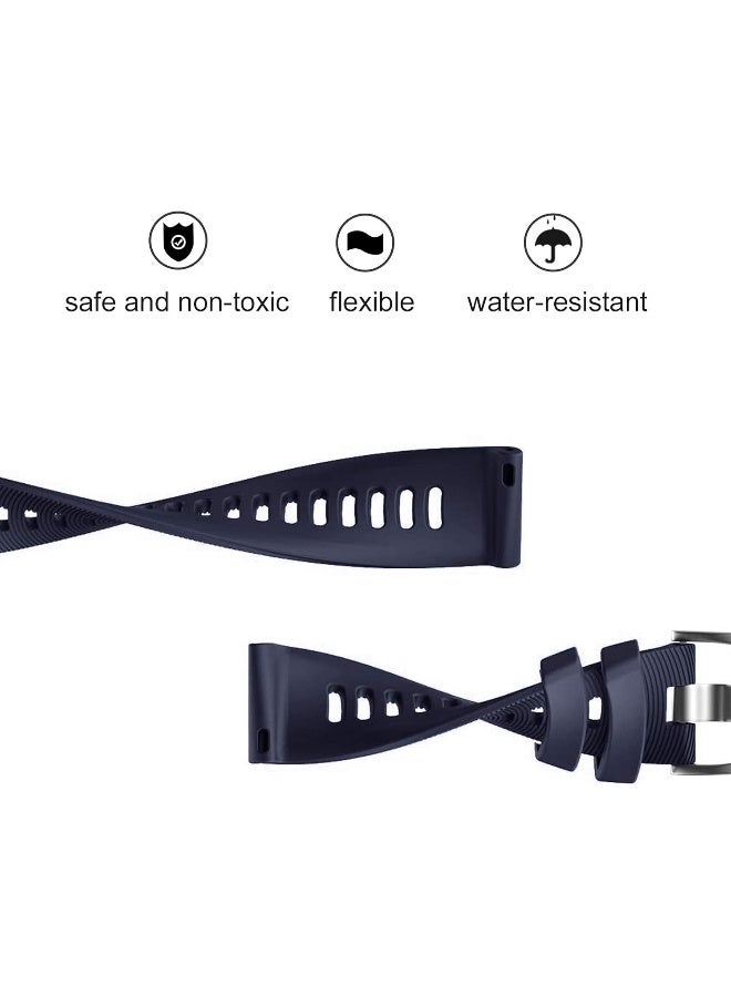 ISABAKE ISABAKE Watch Band for Garmin Forerunner 245 / 245 Music/ Forerunner 645 / 645 Music, Compatible with Garmin Vivoactive 3 / Venu Sq / Vivomove HR, 20mm Soft Silicone Replacement Wristbands (Dark Blue)  - Image 4