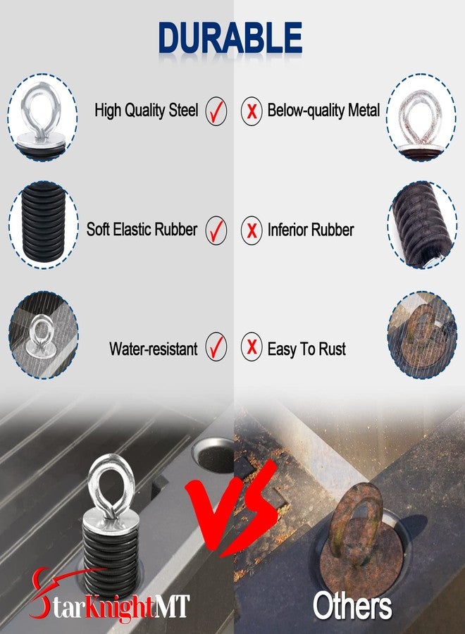 StarknightMT مثبتات تثبيت StarknightMT Ranger، مثبتات UTV Lock and Ride 2 بوصة للسرير متوافقة مع Polaris General Ranger 500 570 1000 XP 900 800 700 بفتحة 1-7/16 بوصة (6 قطع، أسود) - Image 2