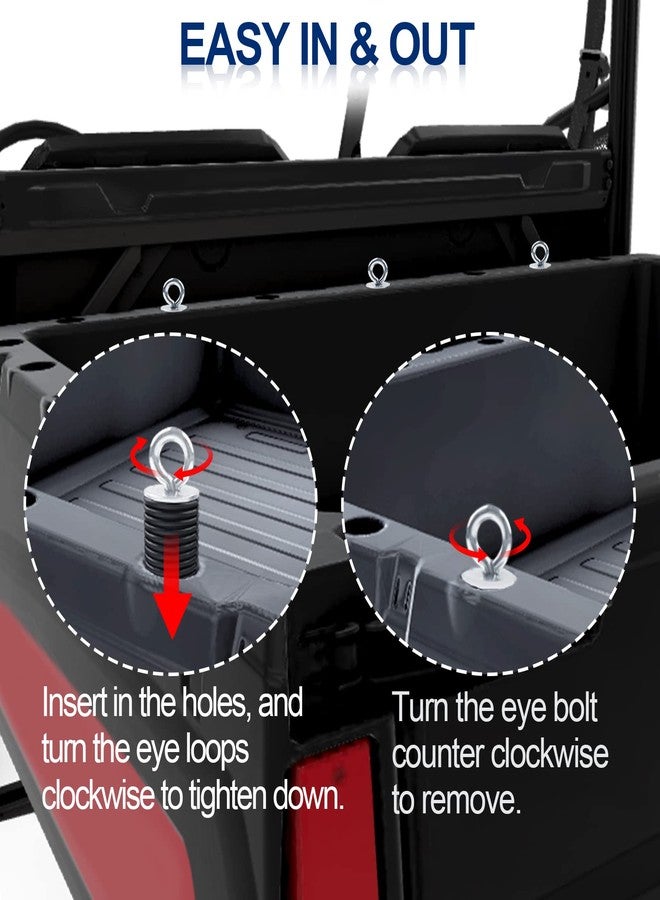 StarknightMT مثبتات تثبيت StarknightMT Ranger، مثبتات UTV Lock and Ride 2 بوصة للسرير متوافقة مع Polaris General Ranger 500 570 1000 XP 900 800 700 بفتحة 1-7/16 بوصة (6 قطع، أسود) - Image 3