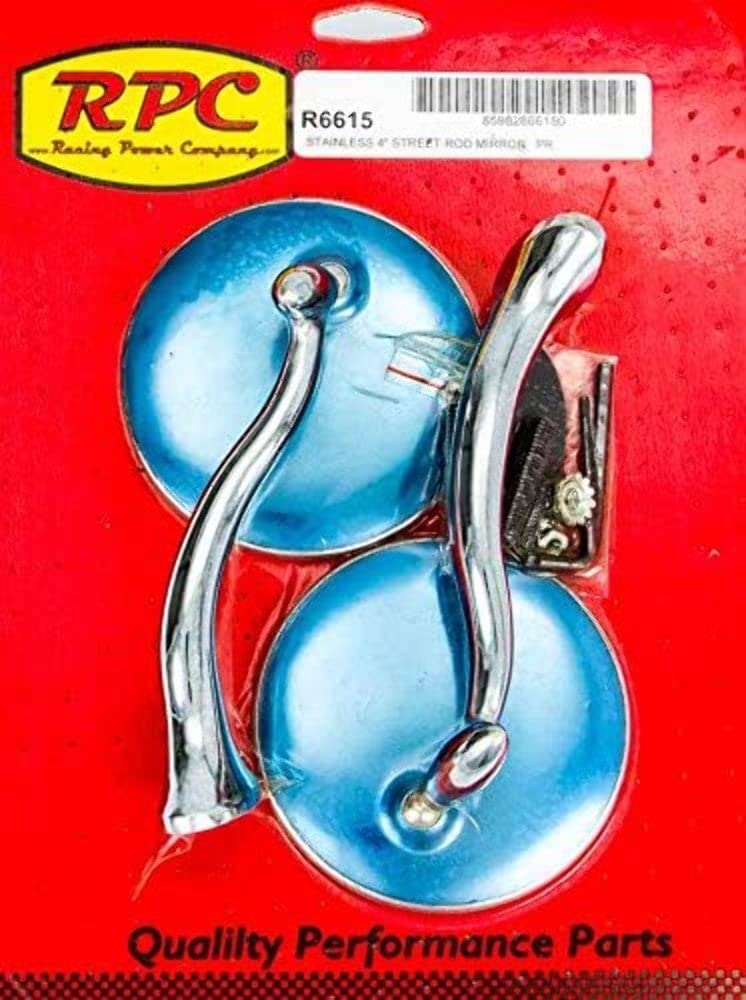 Racing Power Company R6615 Stainless Steel Retro Street Rod Mirror - Image 2