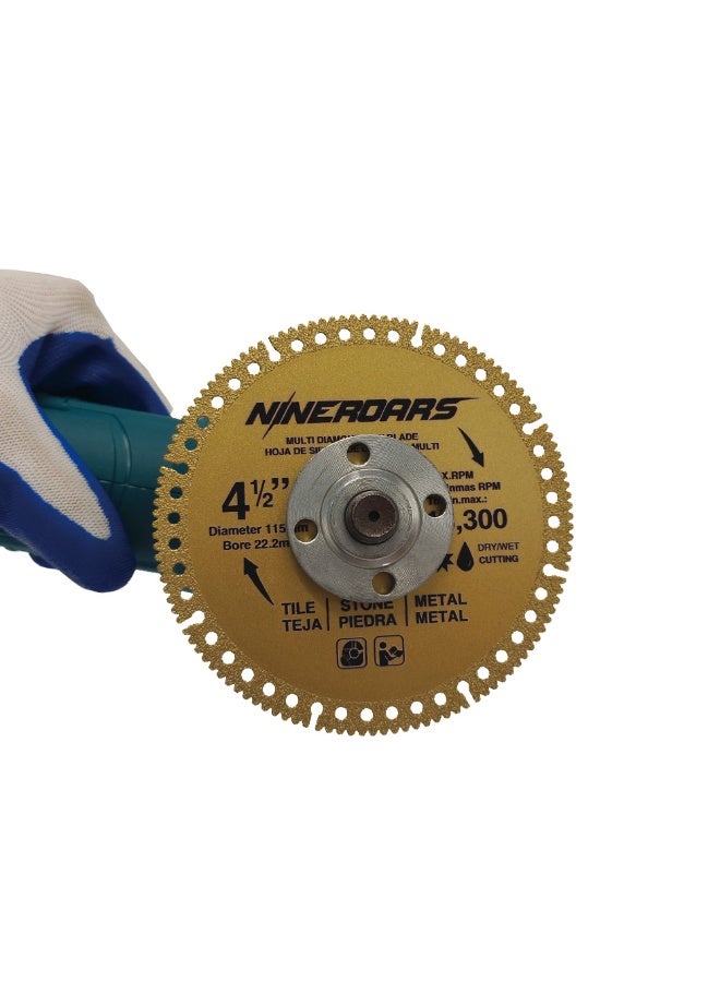 NINEROARS 4 1/2 inch 115mm Multi Material diamond saw blade for cutting tile stone and metal  suit for angle grinder - Image 4