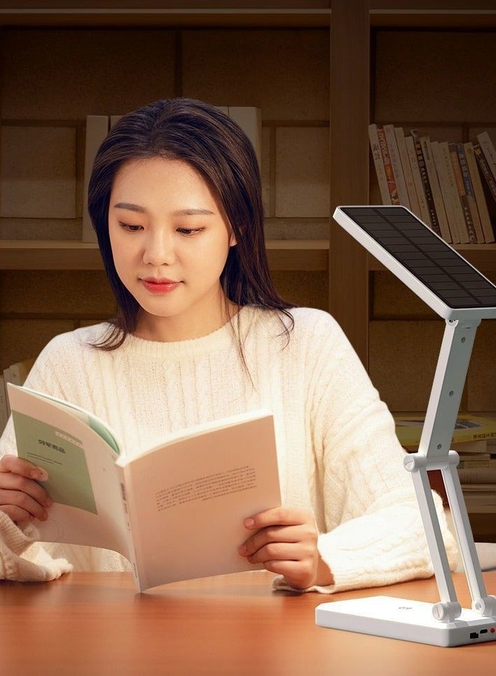 Solar Table Lamp ,Dual Mode Solar+USB Charging LED Eye Protection Desk Lamp For - Image 1