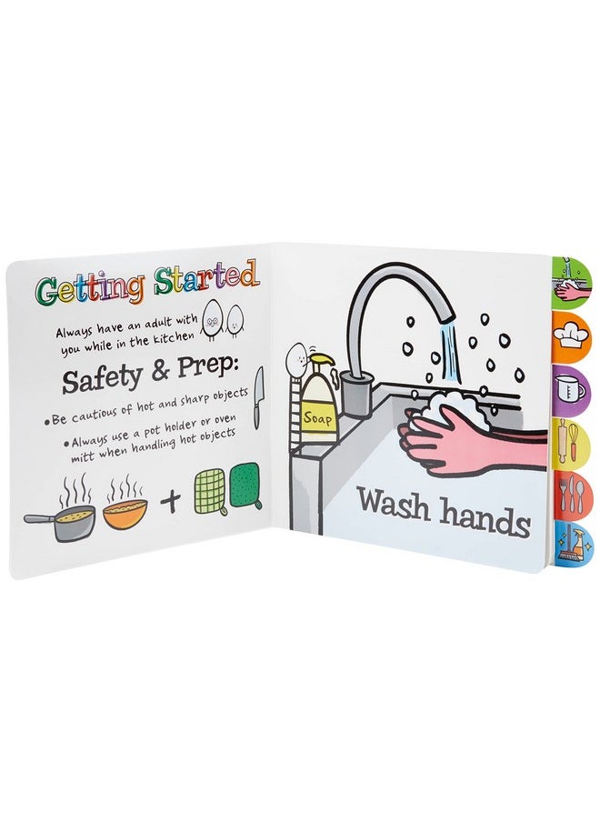 C.R. Gibson C.R. Gibson BBBT-24941 Kids in The Kitchen Tabbed Board Book for Toddlers, 6 Pages and 7.5" x 7.5", Multicolor  - Image 4
