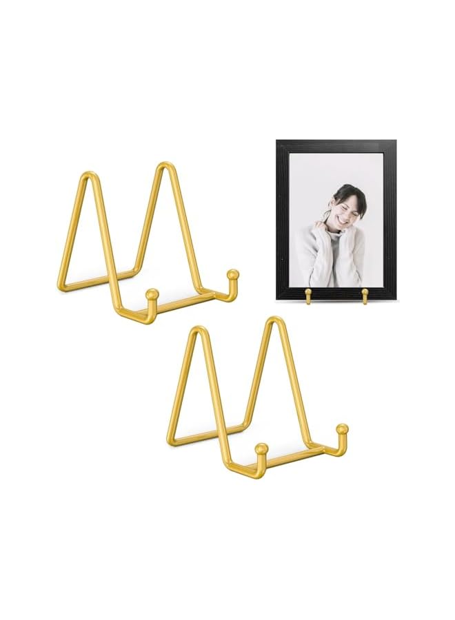 The Bros 2 Pcs 3 Inch Plate Stands for Display Stands Metal Frame Holder Stands Iron Easel Plate Holder for Pictures, Photo, Decorative Plate Dish and Tabletop Art - Image 3