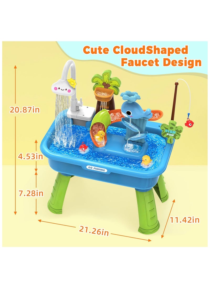 CUNUUDOOL Water Table for Toddlers 1-3 with Electric Water Pump, Sand and Water Table for Kids Ages 4-8 Play Sink with Running Water & Electric Faucet, Role Play Sensory Toys  - Image 5