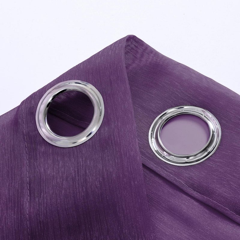 DONREN Deep Purple Curtains 84 Inch Length for Girls Bedroom - Set of 2 Panels Grommet Window Sheer Voile Drapes for Kids Living Room,W 52 x L 84 Inches Long - Image 3