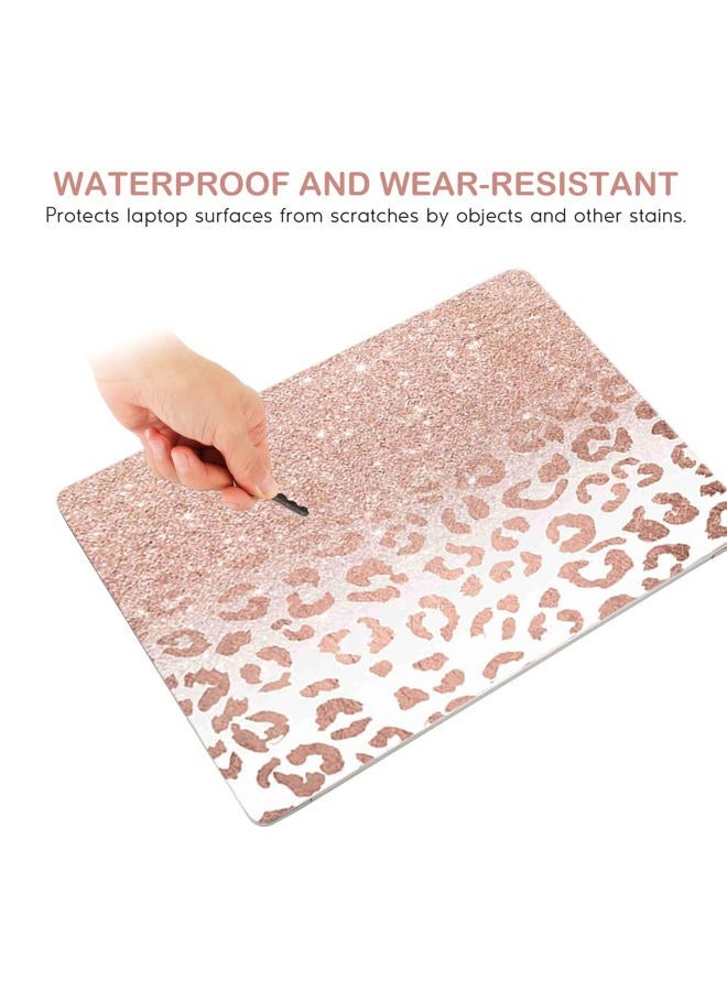 DINKY Laptop Skin Sticker Decal, 12" 13" 13.3" 14" 15" 15.4" 15.6 inch Laptop Universal Reusable Vinyl Skin Stickers Cover Art Decal Notebook PC Personalized Protector-Rose Pink Leopard Print - Image 4