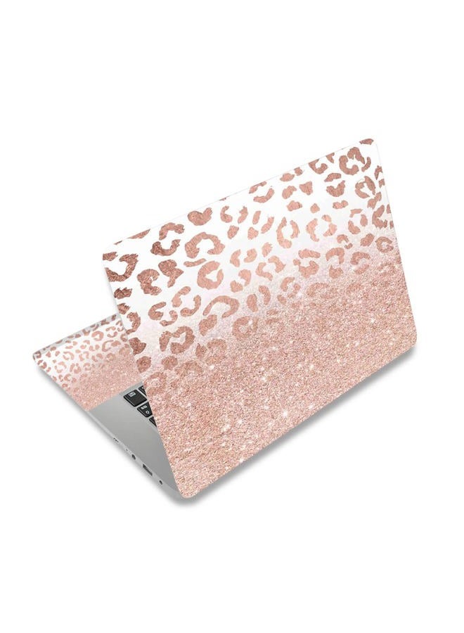 DINKY Laptop Skin Sticker Decal, 12" 13" 13.3" 14" 15" 15.4" 15.6 inch Laptop Universal Reusable Vinyl Skin Stickers Cover Art Decal Notebook PC Personalized Protector-Rose Pink Leopard Print - Image 1