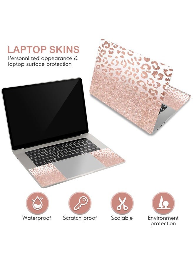 DINKY Laptop Skin Sticker Decal, 12" 13" 13.3" 14" 15" 15.4" 15.6 inch Laptop Universal Reusable Vinyl Skin Stickers Cover Art Decal Notebook PC Personalized Protector-Rose Pink Leopard Print - Image 3