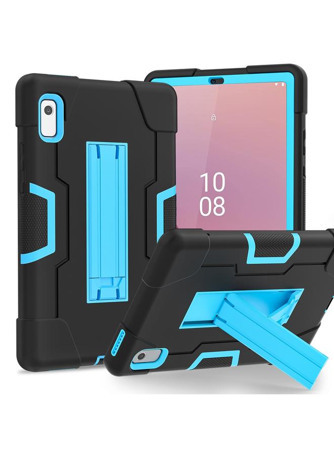 اس-توب جراب لجهاز Lenovo Tab M9 / TB-310FU، مصنوع من السيليكون بلون متباين، مع حامل. - Image 1
