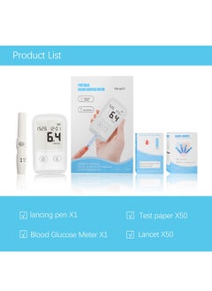 Generic Blood Glucose Monitoring System, Self-monitoring Blood Sugar Test Kit with 50 Glucometer Strips and 50 Lancets, Diabetes Testing Set, Glucometer Kit for Home  - Image 4
