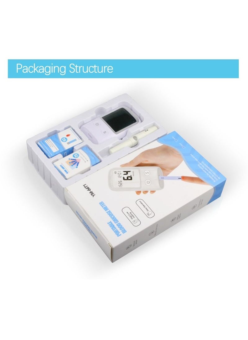 Generic - Blood Glucose Monitoring System, Self-monitoring Blood Sugar Test Kit with 50 Glucometer Strips and 50 Lancets, Diabetes Testing Set, Glucometer Kit for Home - Image 1