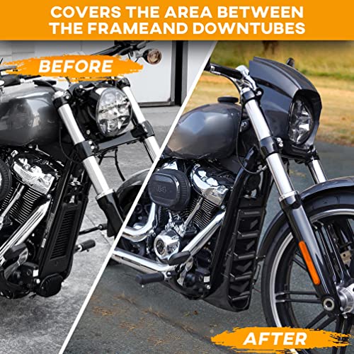 VEISUTOR Motorcycle Front Chin Fairing Spoiler Assembly for Harley Davidson Softail Breakout, Front Lower Radiator Cover for Harley Davidson Softail Breakout Street Bob Fat Bob 2018-2024 Accessories - Image 5