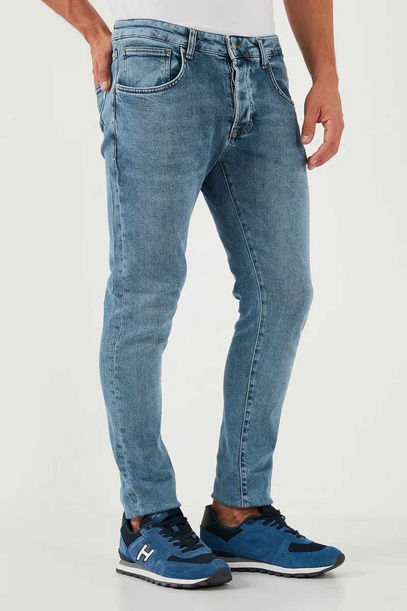 بوراتي Cotton Normal Waist Slim Fit Skinny Leg Jeans Men's Jeans 1115S051NAPOLI