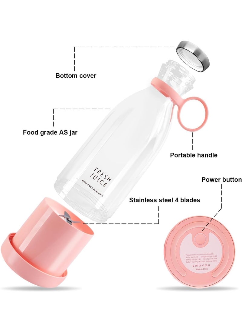KD ZONE Portable Blender USB Rechargeable Mini Juicer Blender Electric Juicer Bottle Blender Grinder Mixer Blender for Juices Shakes and Smoothies Fruit Juicer Machine 420 ML Multicolour  - Image 4