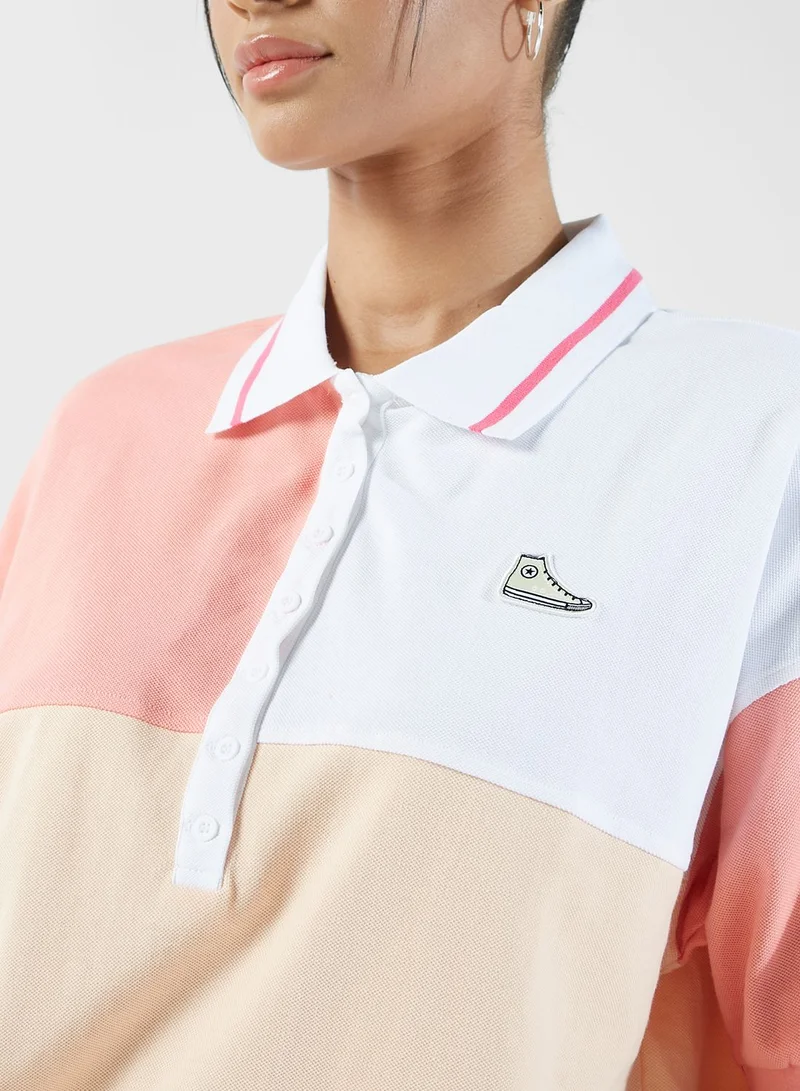 CONVERSE Colour Blocked Relaxed Polo