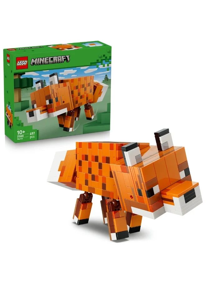 LEGO Minecraft The Fox Toy - Gaming Decor Gift 21588 (Age 10+, 497 Pieces)