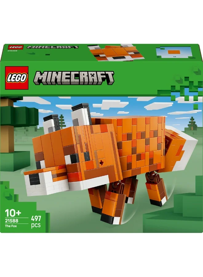 LEGO Minecraft The Fox Toy - Gaming Decor Gift 21588 (Age 10+, 497 Pieces)