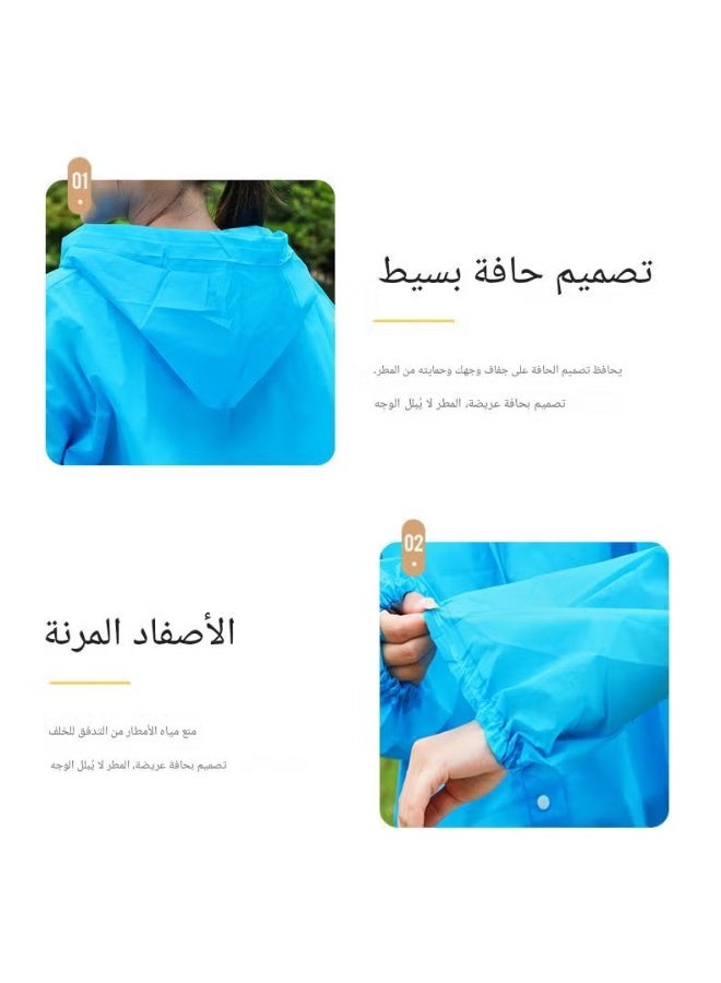 Reusable Adult Rain Poncho with Hood Drawstring, Lightweight Waterproof Raincoat 145LX68CM - Image 4