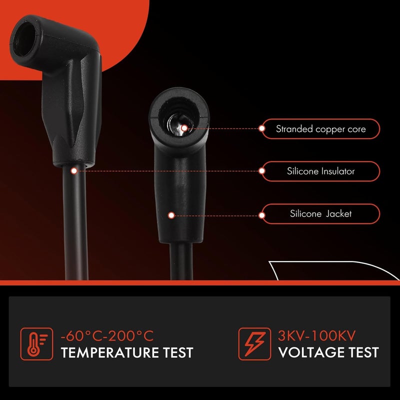 A-Premium 9PCS Spark Plug Wire Set for Chevrolet, Buick, Cadillac, Oldsmobile, and Pontiac - Image 4