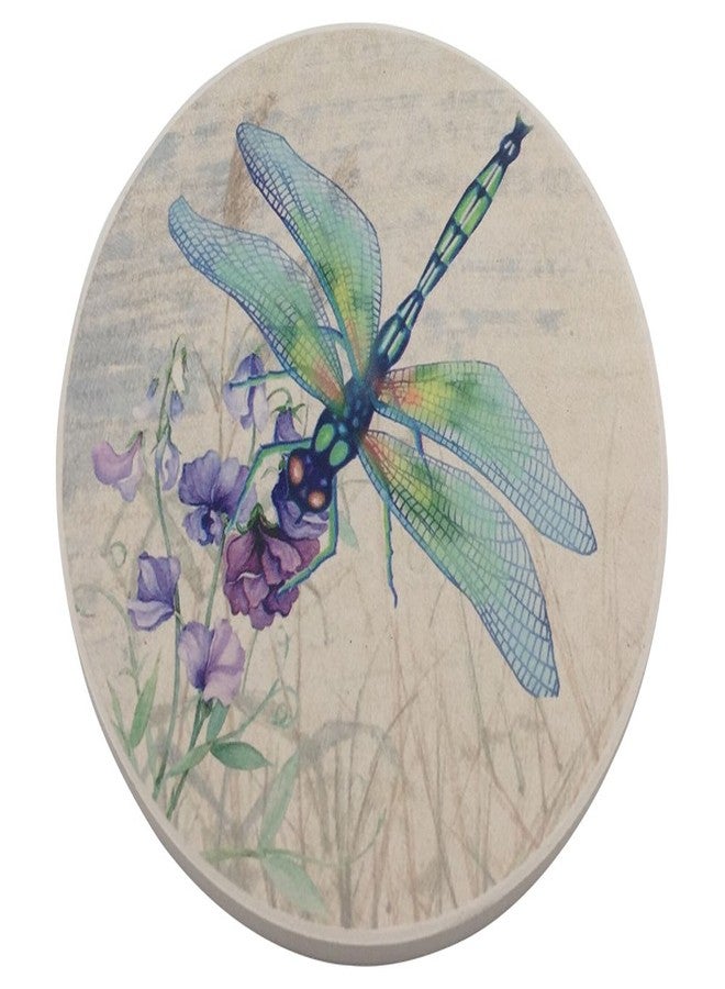 Trinsi Absorbent Ceramic Stone Coasters, Dragonfly,Set of 4 Stone Coasters - Image 1