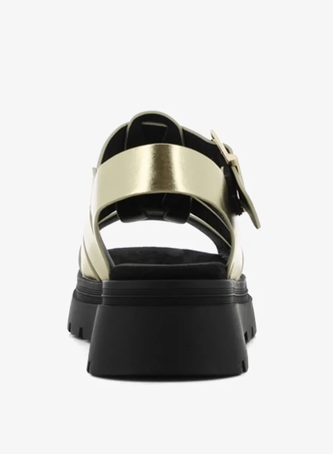 اس جي Women's Chunky Sole Strap Sandals with Buckle Closure