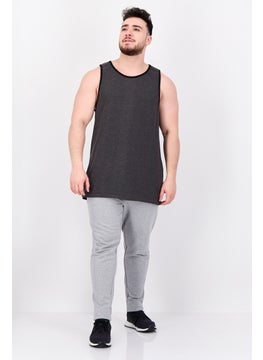 Burnside Men Scoop Neck Sleeveless Plain Tank Top, Heather Charcoal  - Image 4