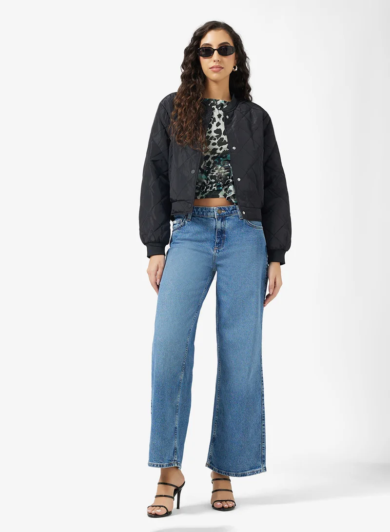 Guess Jeans Ripped Detail Wide Leg Jeans