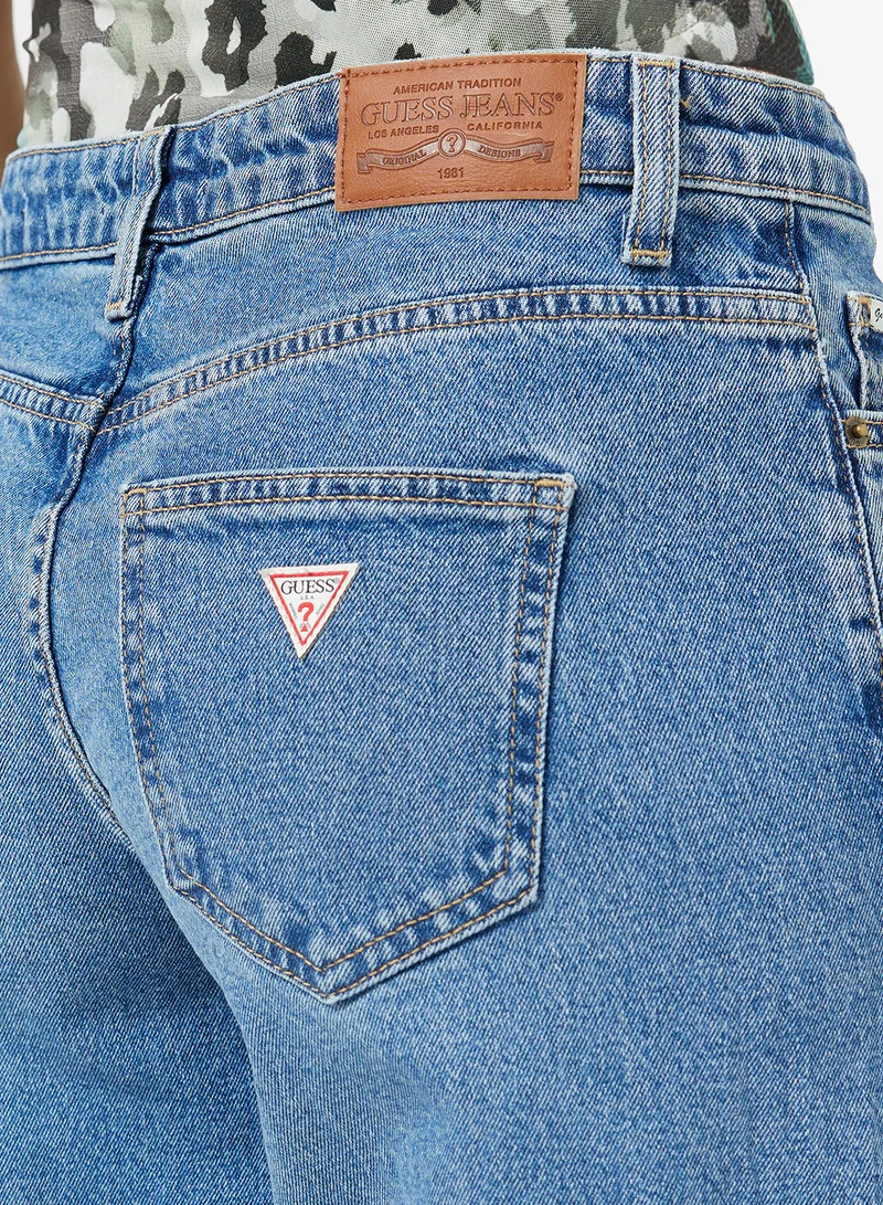 Guess Jeans Ripped Detail Wide Leg Jeans