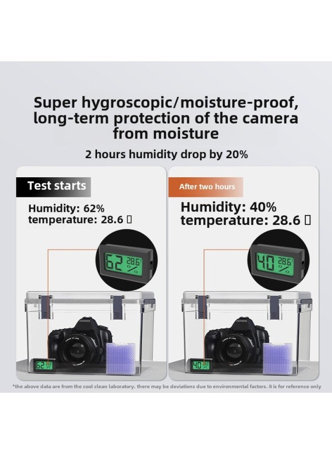Generic - Camera Moisture-proof Box SLR Lens Drying Box Photographic Equipment Electronic Components Hygrometer Tea Mildew-proof Seal-Color:Large Size  Comes With Simple Desiccant + Strap-0l - Image 1