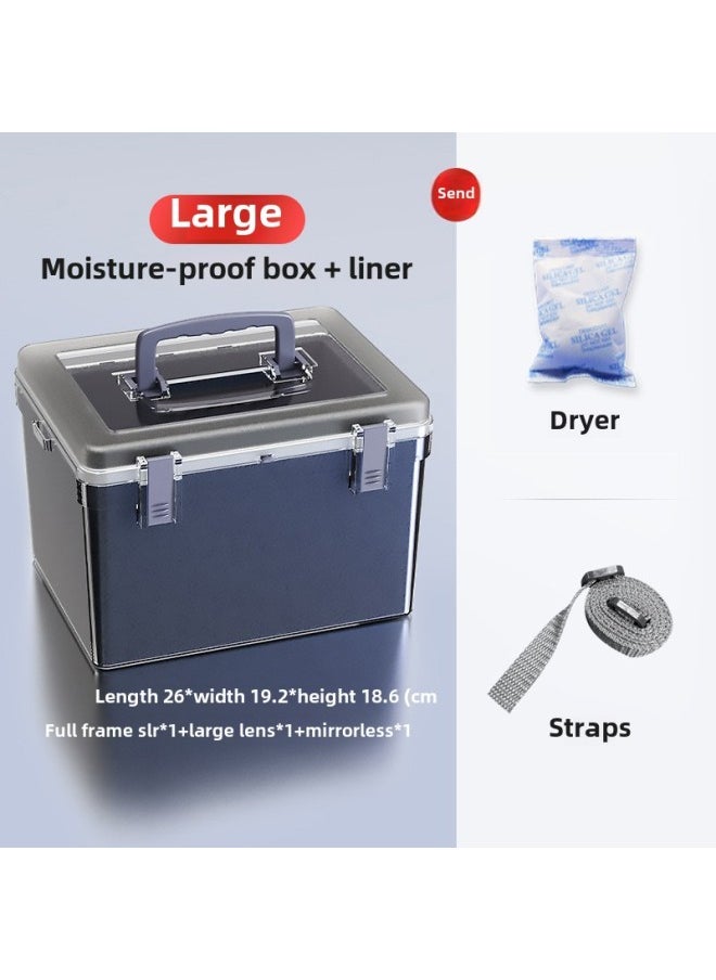 Generic - Camera Moisture-proof Box SLR Lens Drying Box Photographic Equipment Electronic Components Hygrometer Tea Mildew-proof Seal-Color:Large Size  Comes With Simple Desiccant + Strap-0l - Image 1