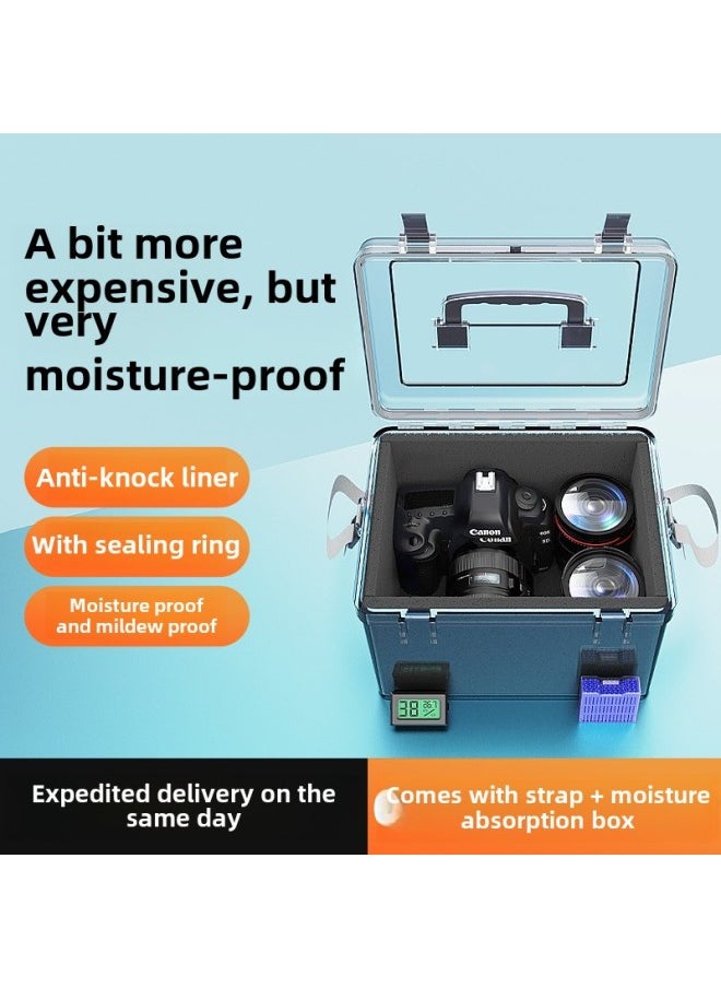 Generic - Camera Moisture-proof Box SLR Lens Drying Box Photographic Equipment Electronic Components Hygrometer Tea Mildew-proof Seal-Color:Large Size  Comes With Simple Desiccant + Strap-0l - Image 1