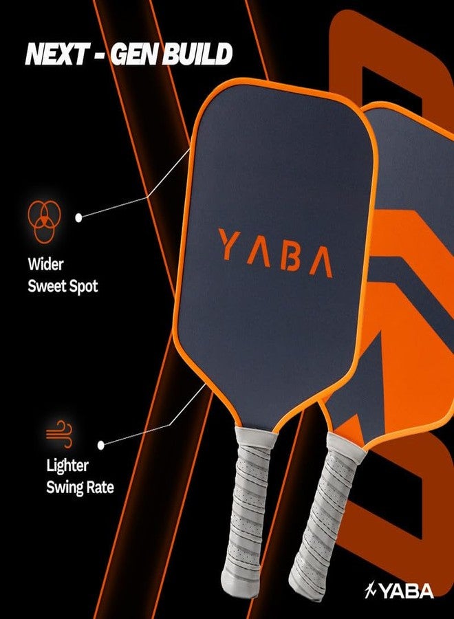 YABA UNO Pickleball Paddle | 14mm Thermoformed Hybrid Carbon Fiberglass | Impact Polypropylene Honeycomb Core | Wider Sweet Spot | Lightweight Pickleball Racket for All Skill Levels (Orange) - Image 3
