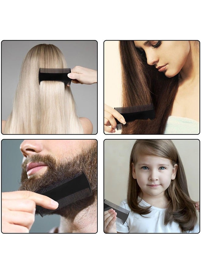 3PCS Double Sided Comb, Double Sided Lice Removal Comb, Hair Grooming Comb, Grooming Flea, Tick and Dandruff Removal Fine-Tooth Comb (White+black+pink) - Image 3