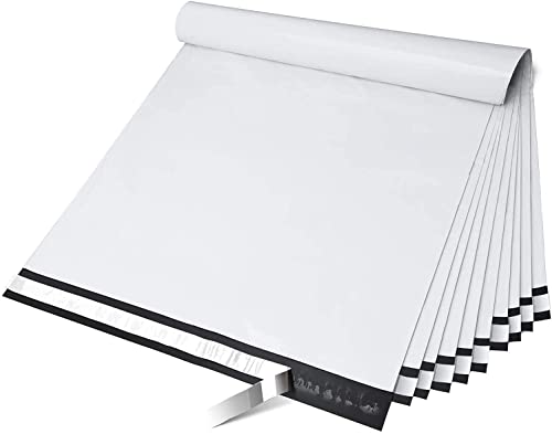 Fuxury Large Poly Mailers 24x24 Inch 100 Pcs, Waterproof Shipping Bags for Clothing, Strong Adhesive Shipping Envelopes for Small Business Suppliers, Self Seal Mailers Poly Bags Mailing Bags White - Image 1