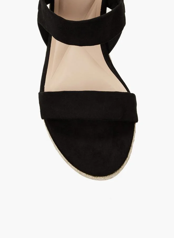 Celeste BLACK Women Wedge Heel Espadrille Sandals for Women | Best Price UAE