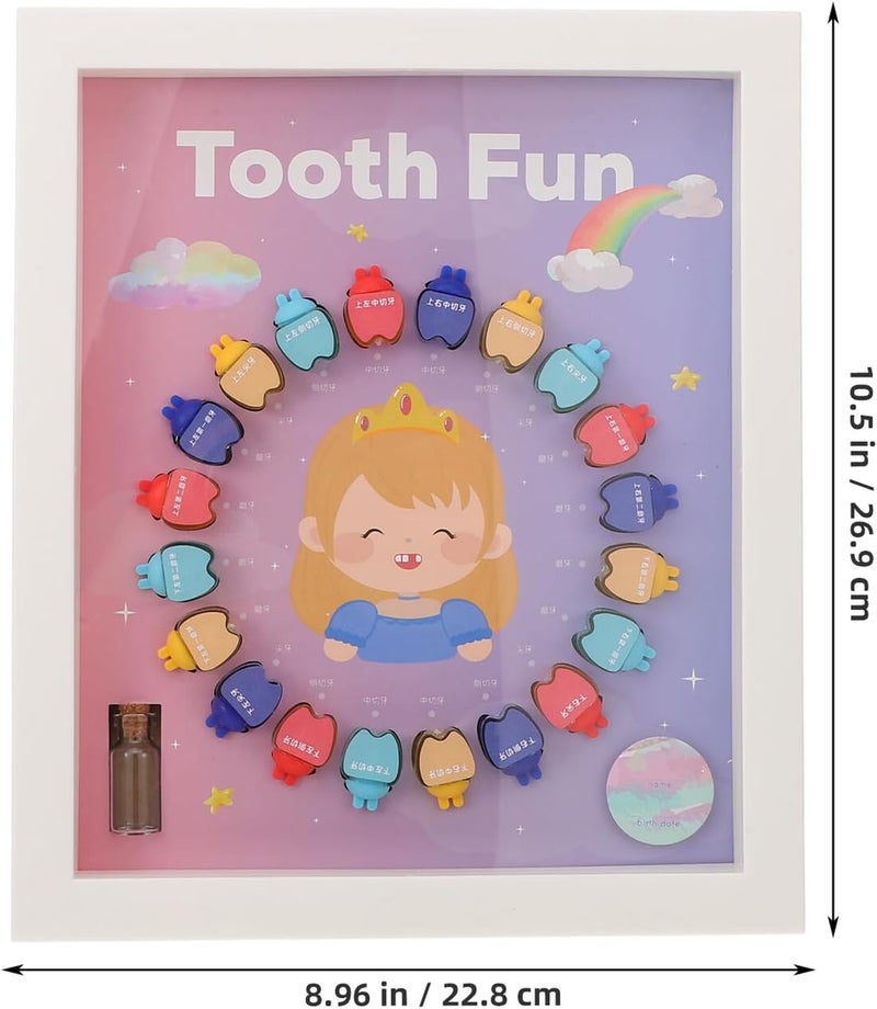 Teeth Keepsake Box Tooth Storage Organizer for Boys with Frame Nursery Décor Set - Image 2