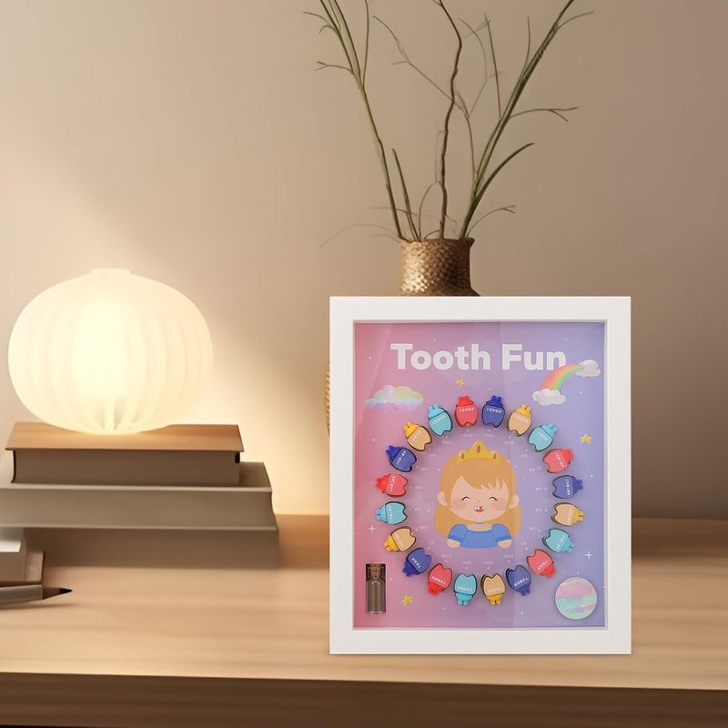 Teeth Keepsake Box Tooth Storage Organizer for Boys with Frame Nursery Décor Set - Image 5