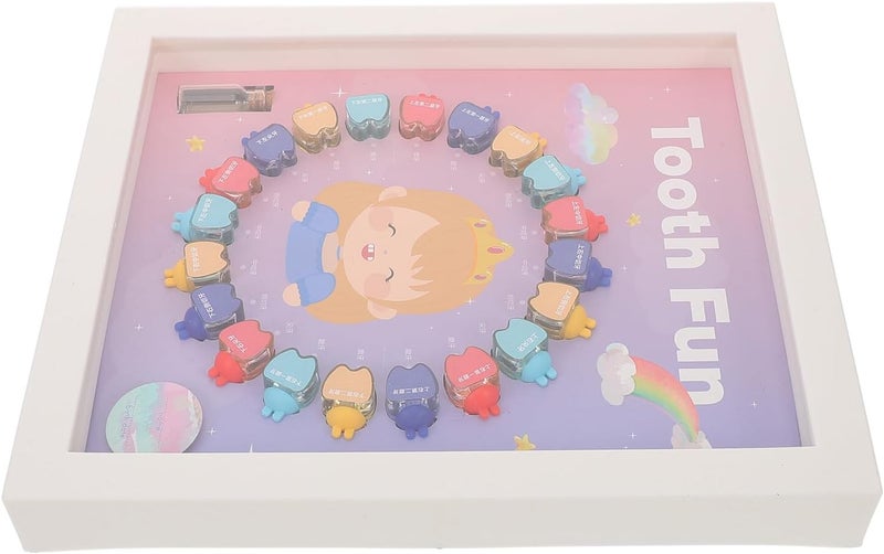 Teeth Keepsake Box Tooth Storage Organizer for Boys with Frame Nursery Décor Set - Image 1